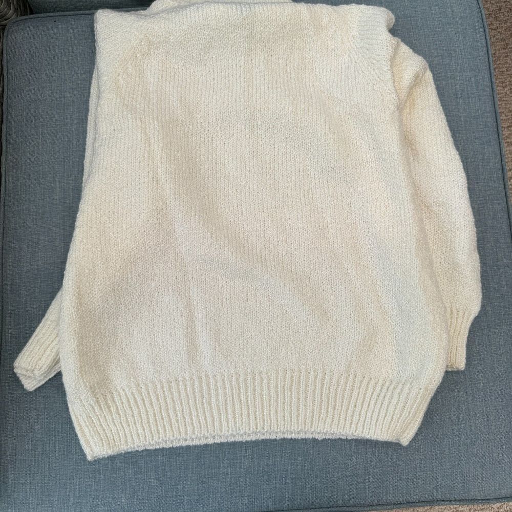 Karen Scott Knit top pearl button White PL Preppy Business - Picture 4 of 7